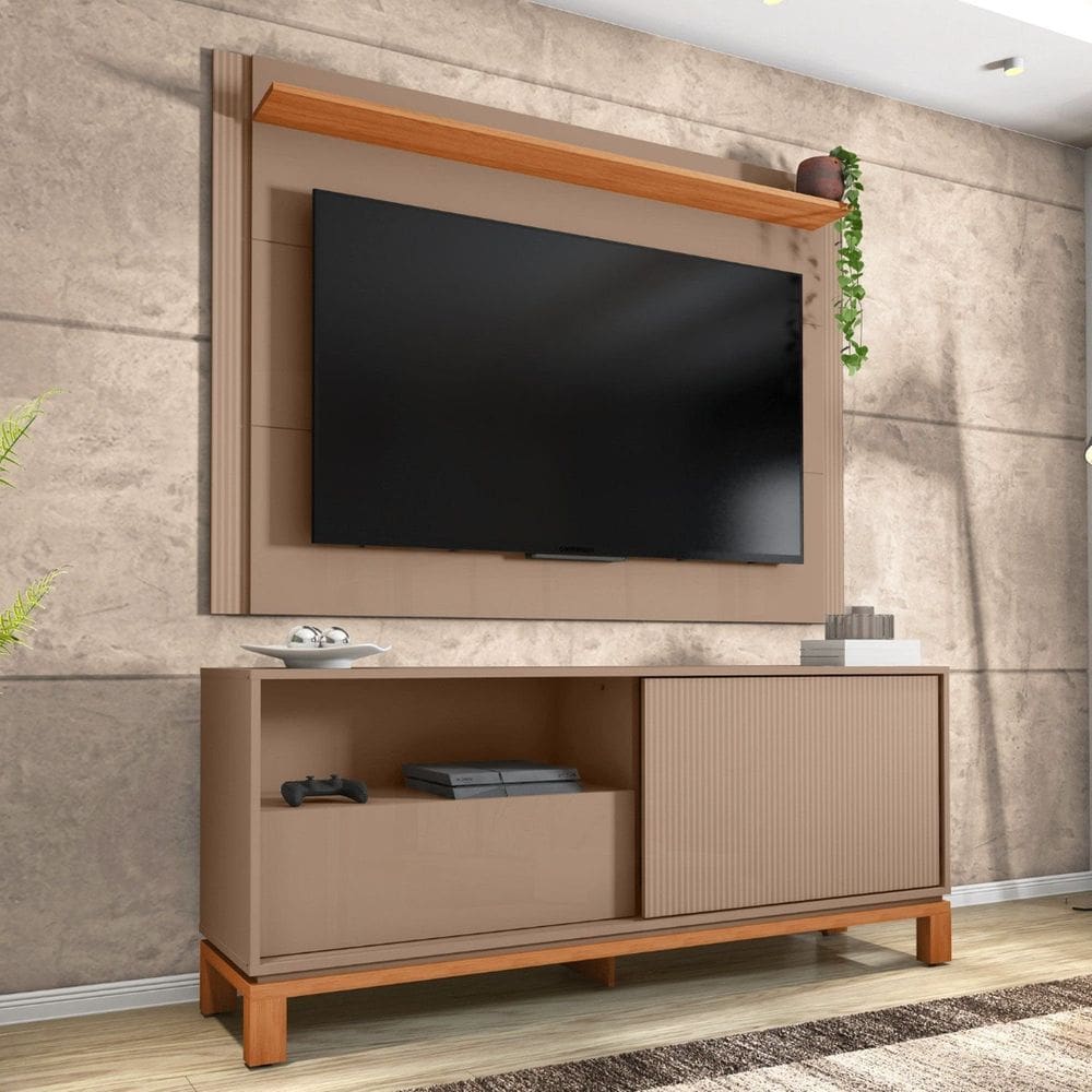Rack com Painel para Tv 55 Polegadas Mondrian Freijó