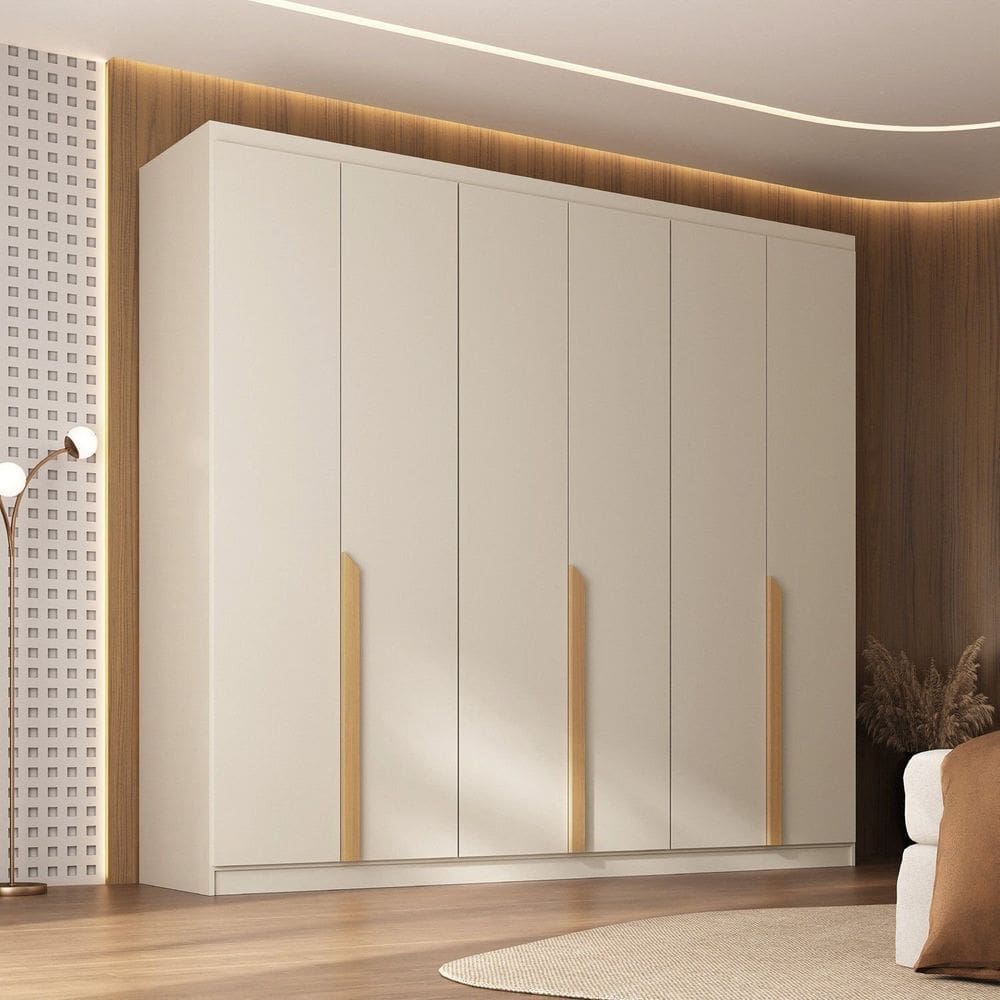 Guarda-roupa Casal 6 Portas Topázio Cabecasa Madeiramadeira Algodão