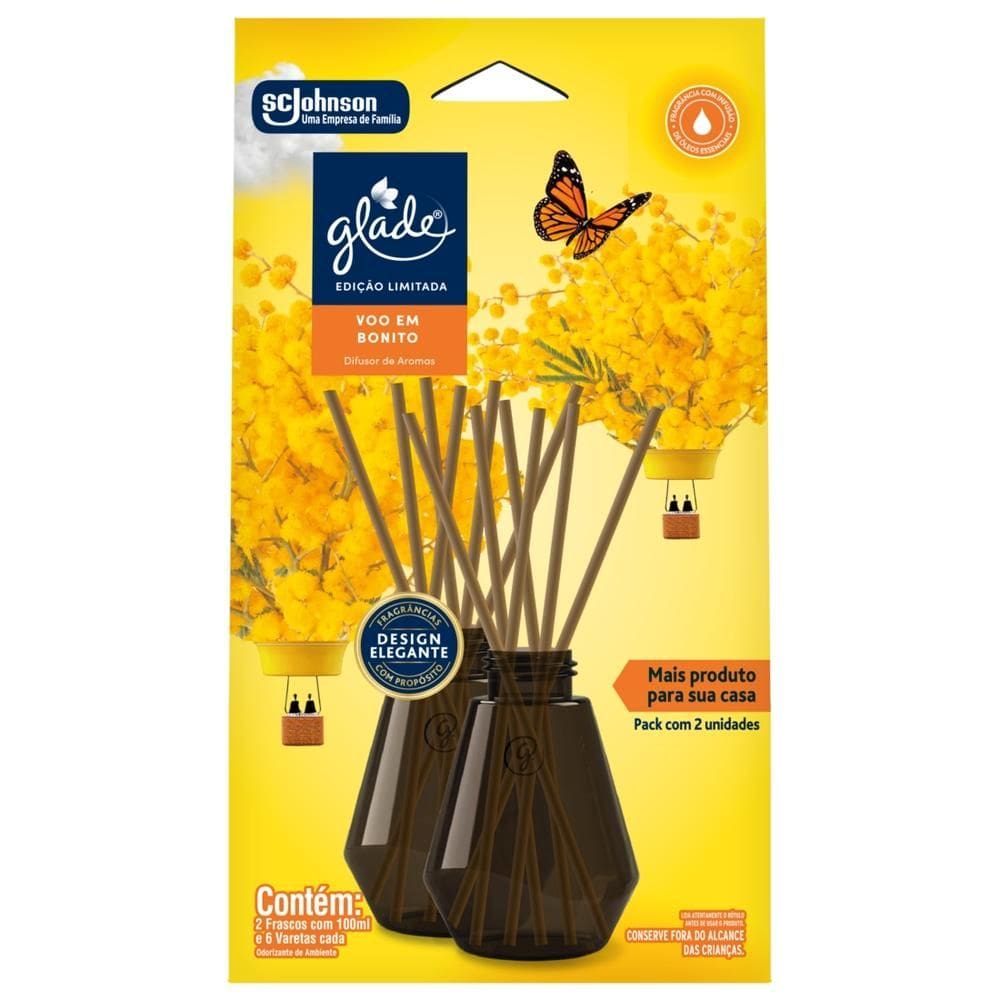 Pack Difusor de Aromas Glade Voo em Bonito Caixa 2 Unidades 100ml Cada