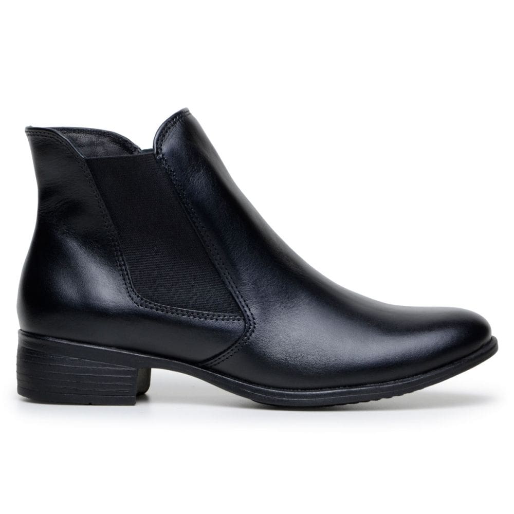 Bota Feminina Couro Coturno Cano Curto Salto Baixo Bota Casual Dia a Dia