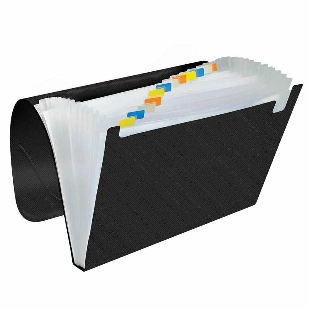 Pasta Sanfonada Plástica A4 12 Divisões All Black - Dac