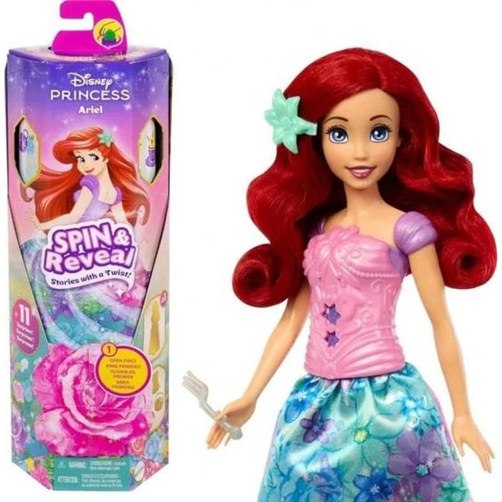 Disney Princess Ariel Spin Reveal 11 surpresas Mattel HTV88