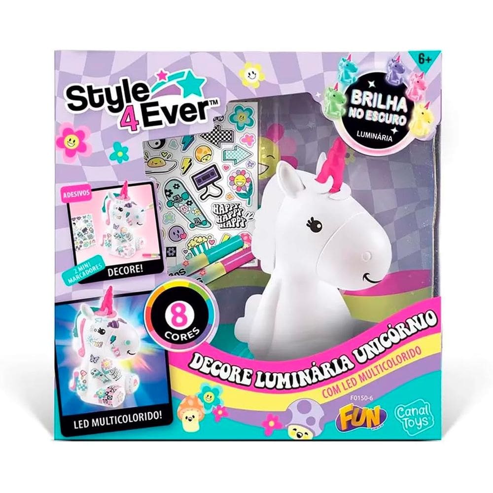 Fun Divirta-se - Decore seu Unicórnio Glow In The Dark Médio