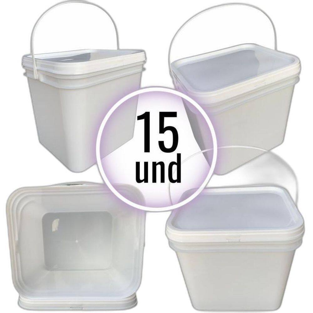 Balde Retangular 3.6L Para Armazenas Comida - 15 Pcs