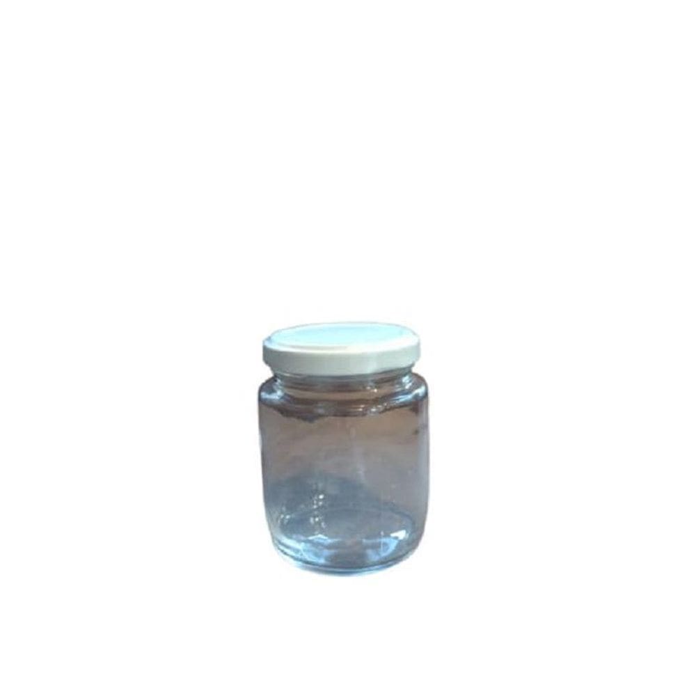 Pote De Vidro 240 Ml Com Tampa Branca - 24 Unidades