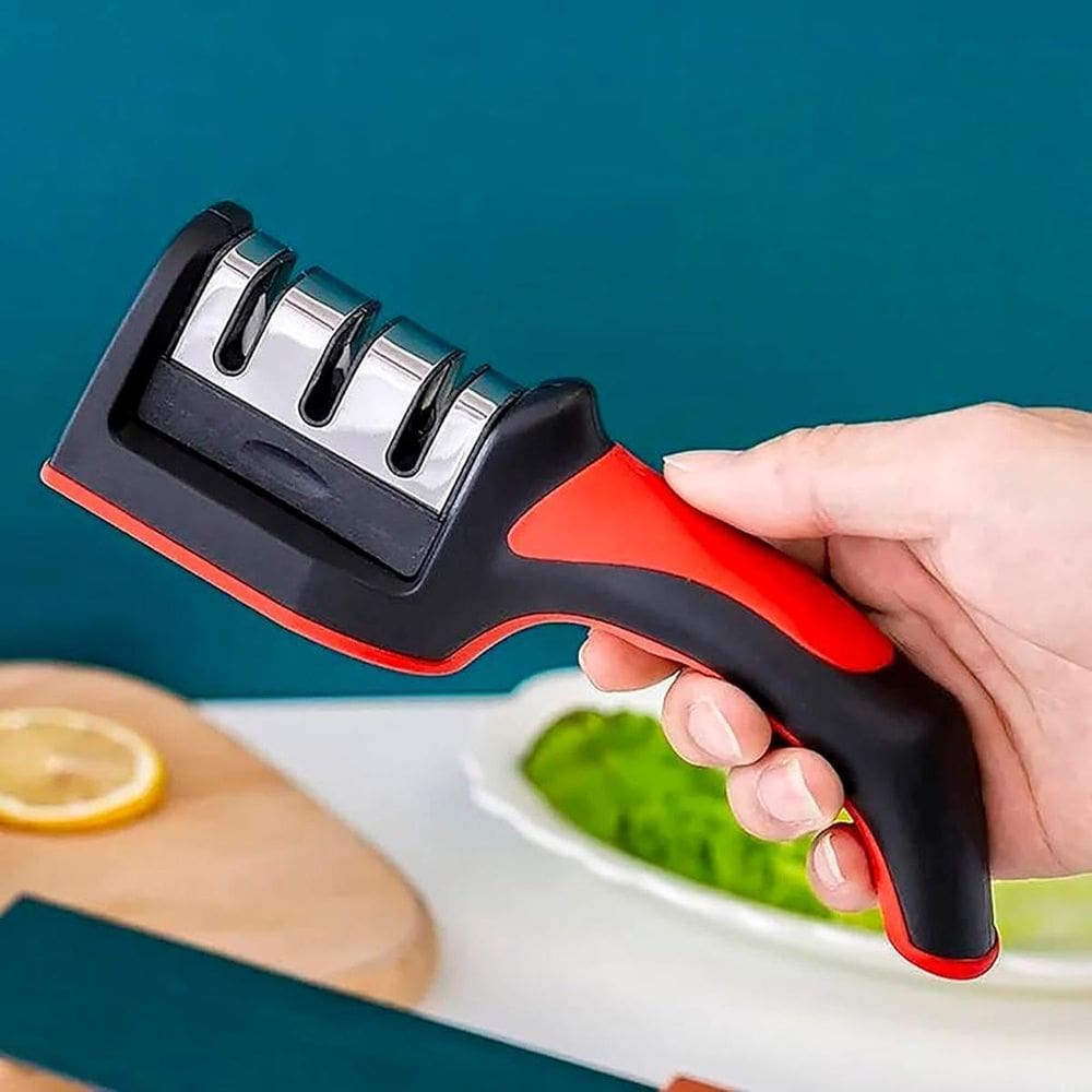 Afiador De Faca Para Cozinha 3 Níveis Afiação