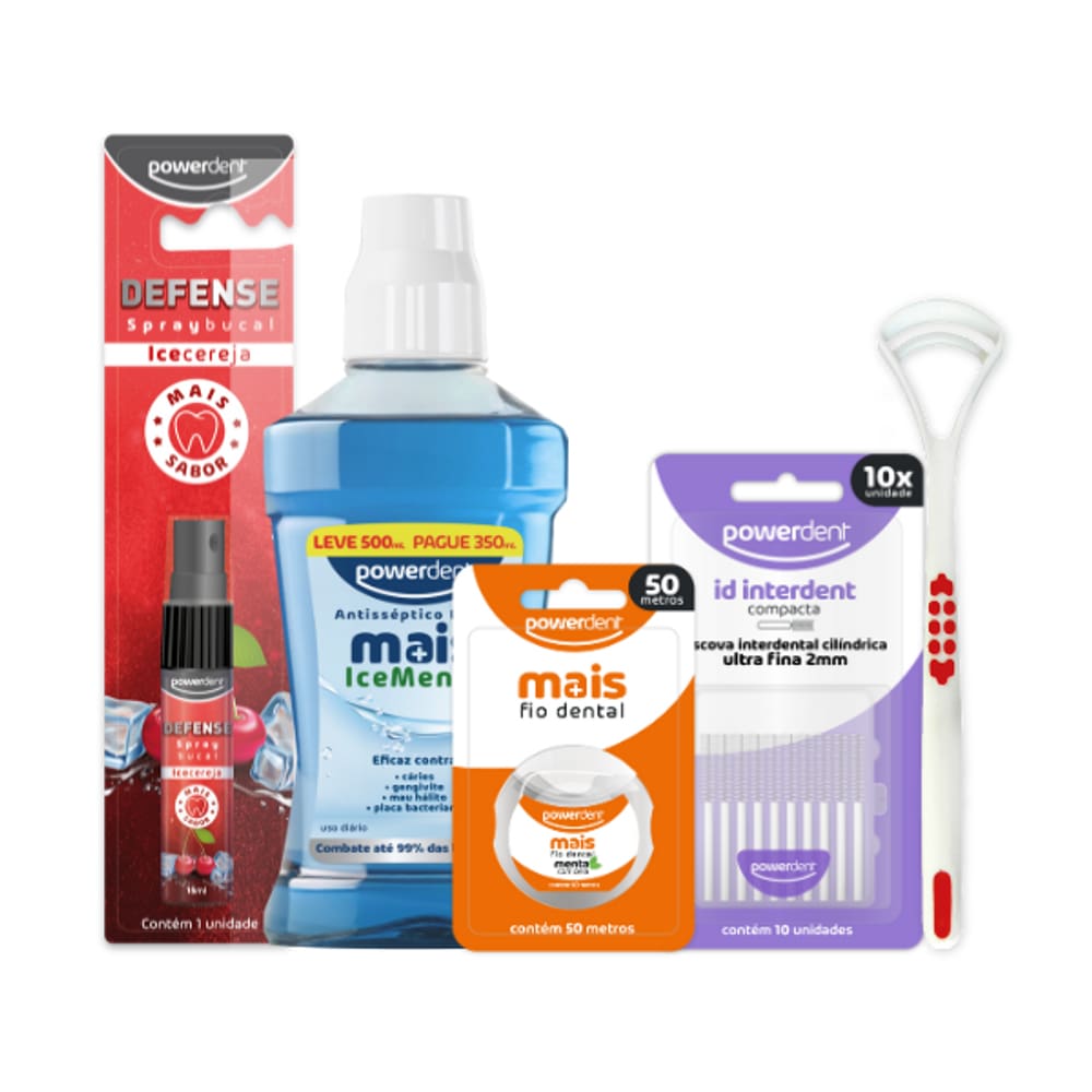 Kit Completo Xô Mau Hálito Powerdent