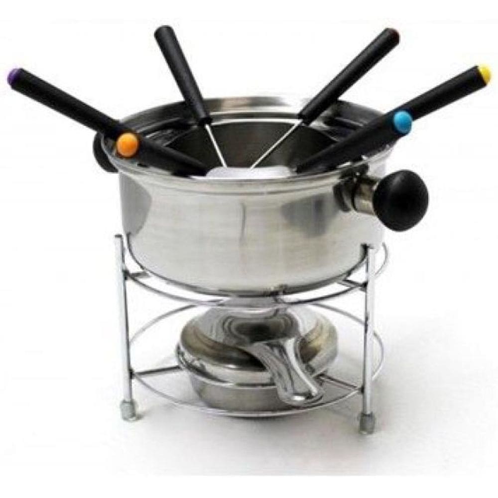 Conjunto Fondue Inox 10 Peças Queijo Chocolate Caldos
