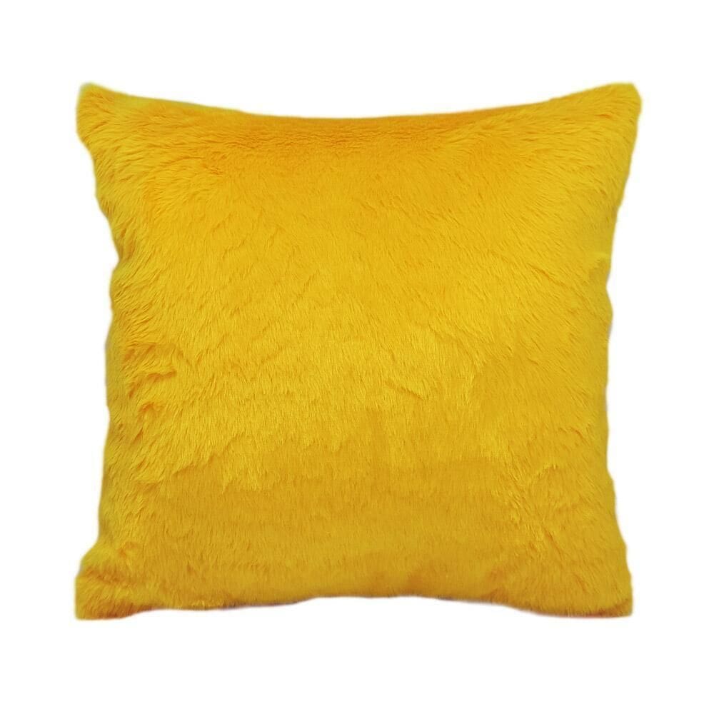 Almofada De Pelo Pelúcia Pelo Curto Luxo Amarelo