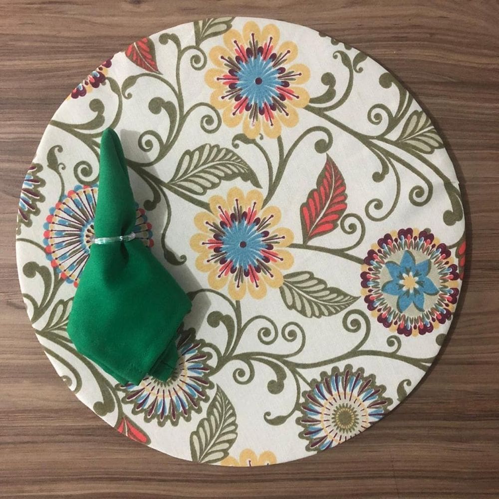 Jogo De Sousplat De Tecido 2 Lugares Completos Verde