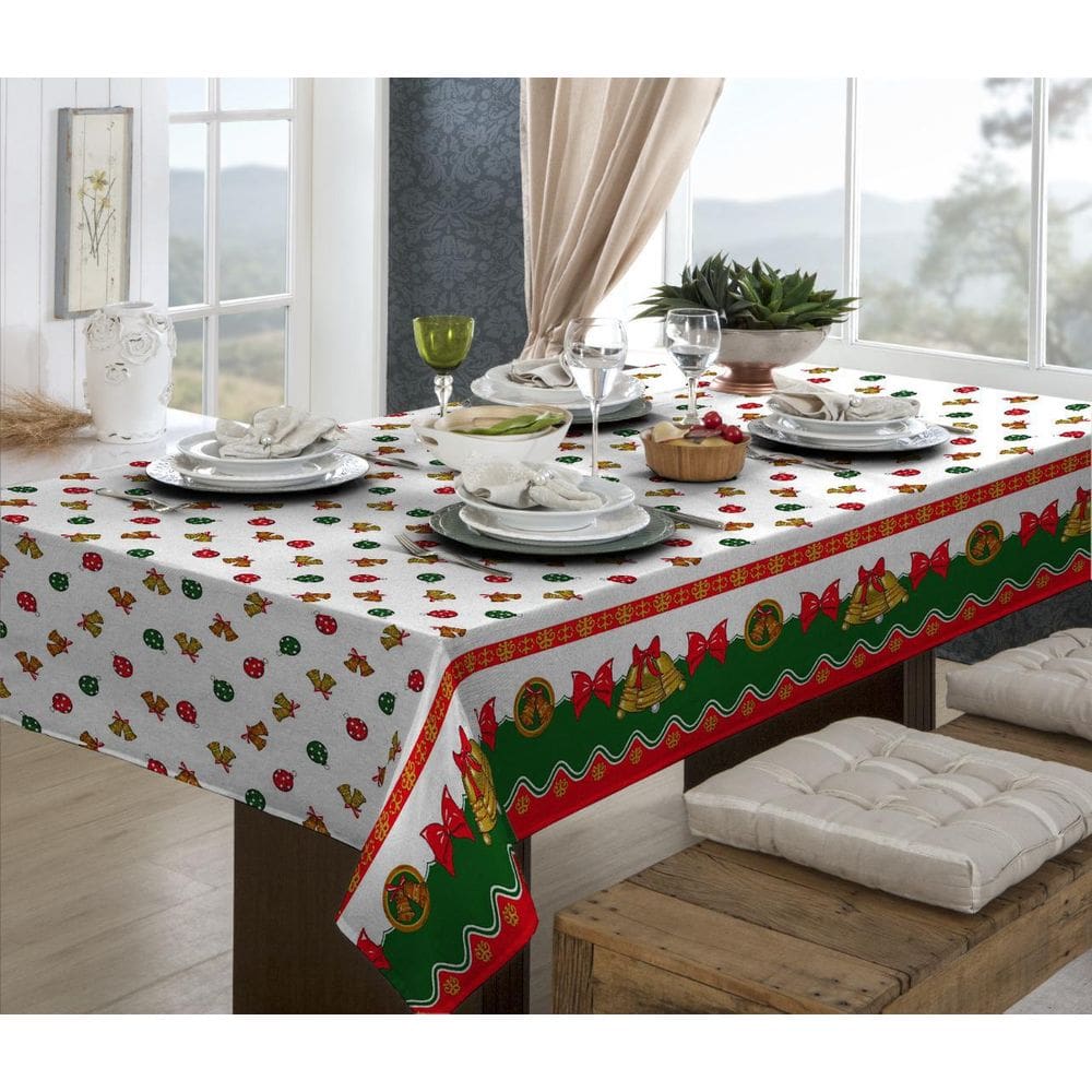 Toalha Para Mesa De Jantar Seia Bolas 6 Pessoas 2,2 Mx 1,35m