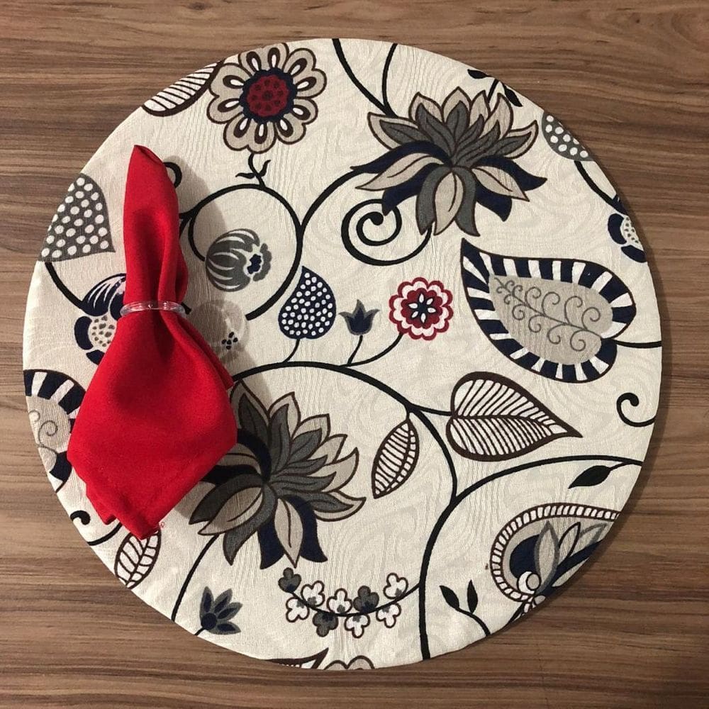 Jogo De Sousplat De Tecido 4 Lugares Completos Vermelho