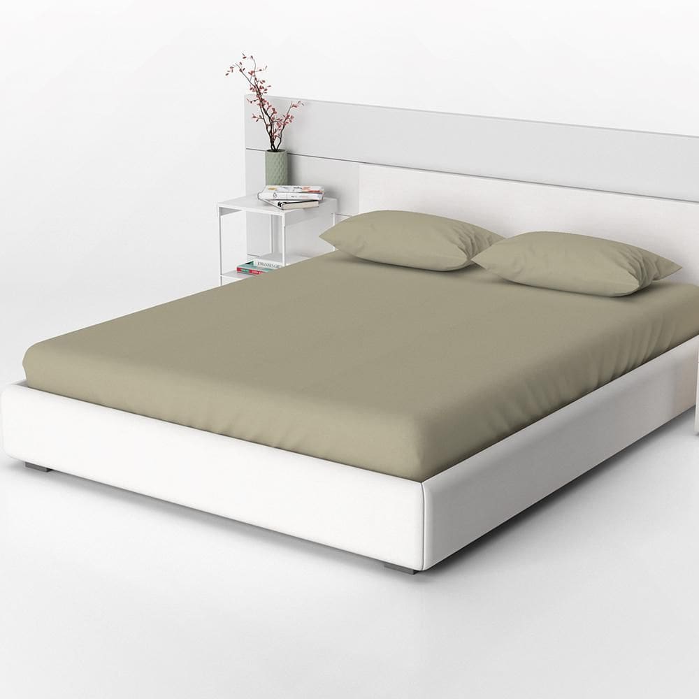 Jogo de Cama Acácia Queen Poliéster Liso 3 Peças Caqui