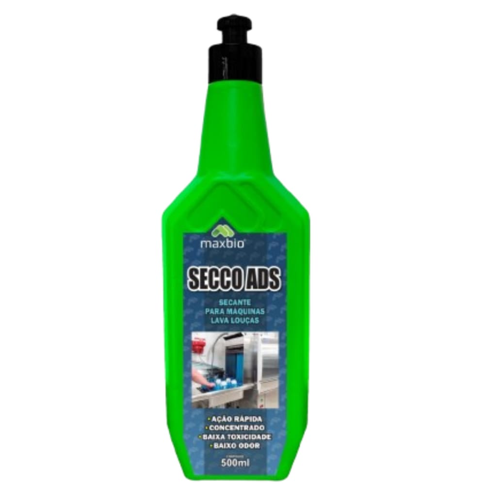 Secante Abrilhantador Maquina De Lavar Louças Secco Ads 500Ml Maxbio Concentrado