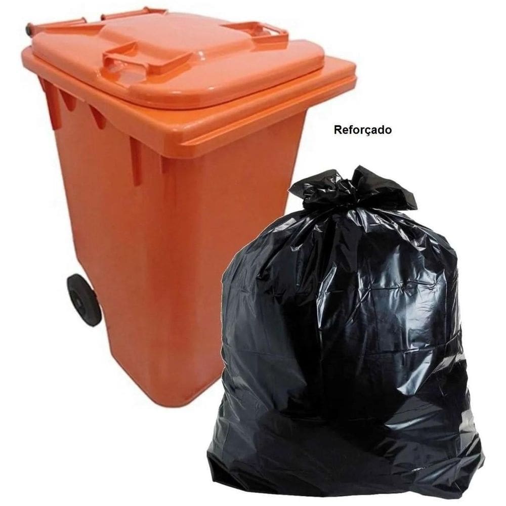 100 Saco De Lixo 240 L Preto Reforçado 115X130X0,12Cm 2Pct