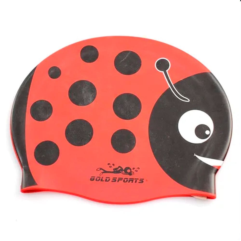 Touca De Natação Gold Sports Kids Joaninha De Silicone