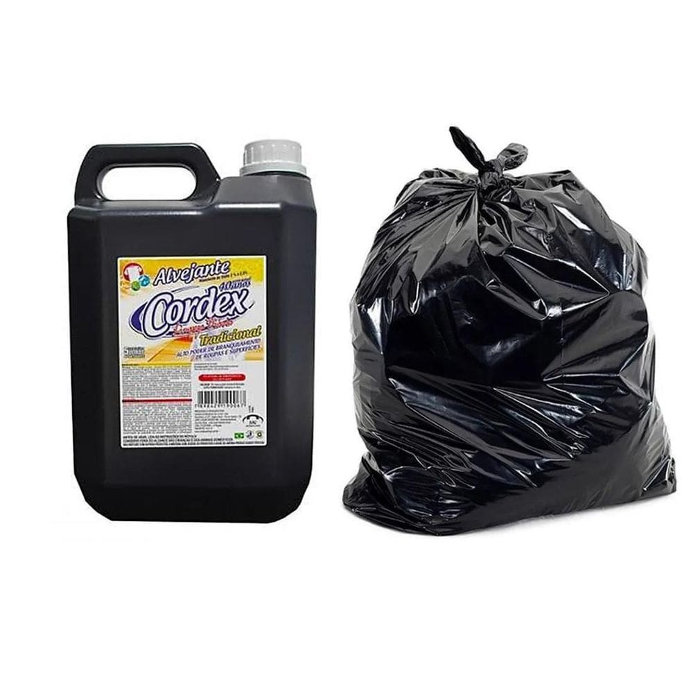 Kit Alvejante 5Litros 3Und + Lixo 60L 4Nd +100L Super 2Nd