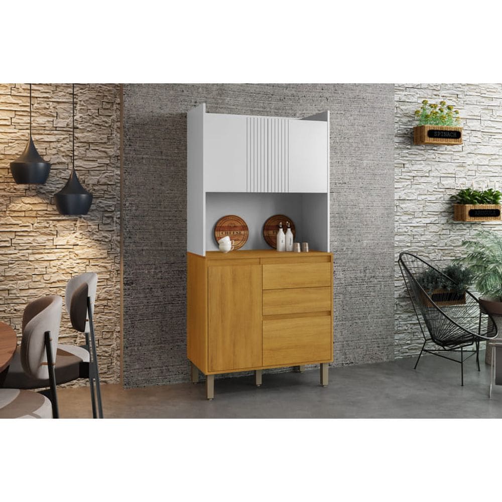 Armário 4 Portas 2 Gavetas - Lucca-Cinamomo - CHF Móveis