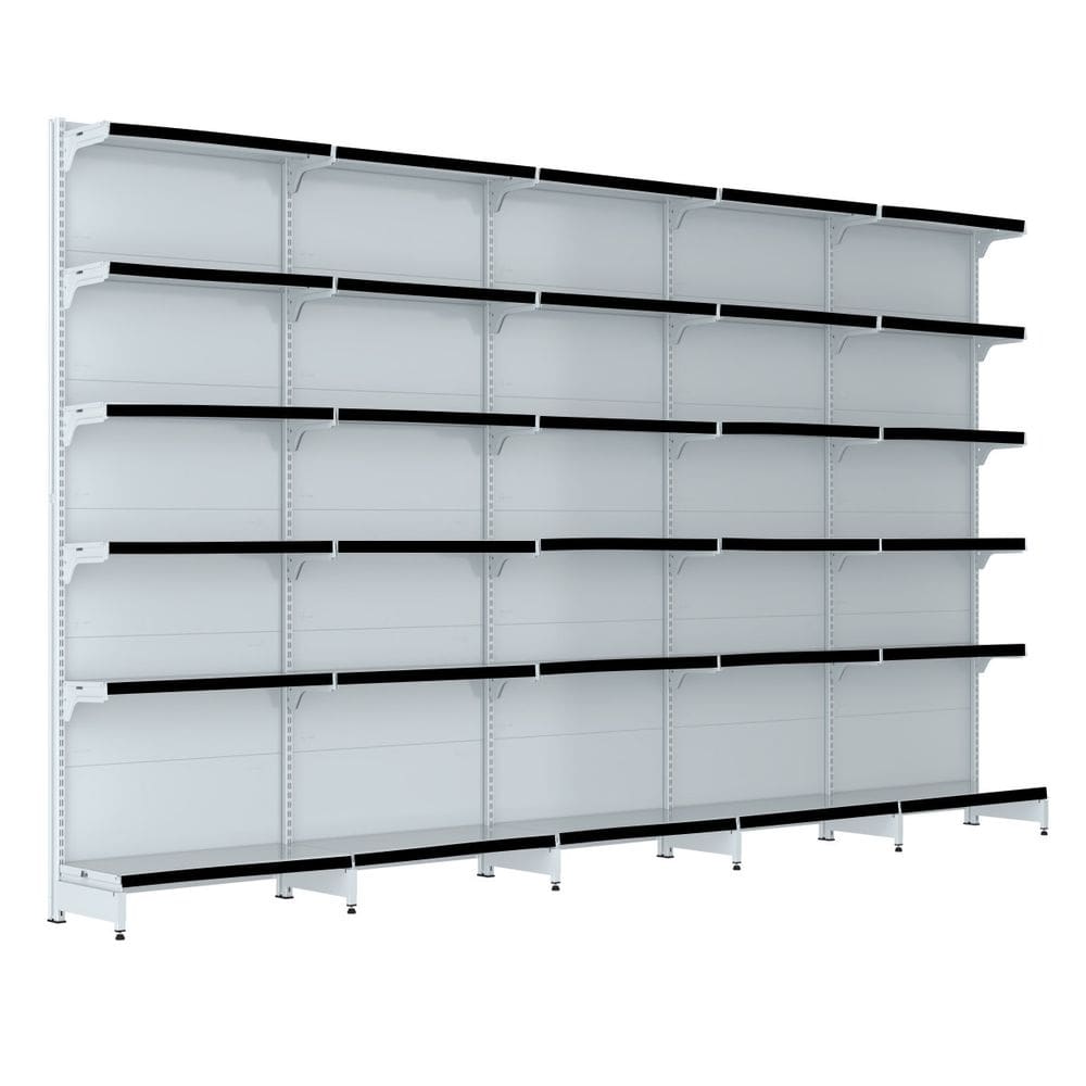 Gondola Parede 202 Fit Farmacia Ate 5 Metros Branco Pe Preto