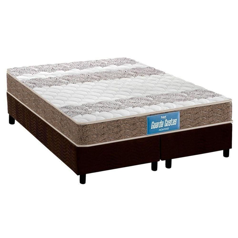 Cama Box Colchão Ortopédico Probel D/ep Guarda Costas Próintense Double FaceBase Suede Brown