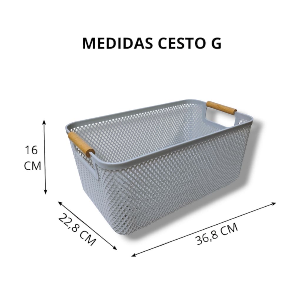 Cesta Organizadora de Plástico Grande – Multiuso para Cozinha, Banheiro, Sala e Quarto