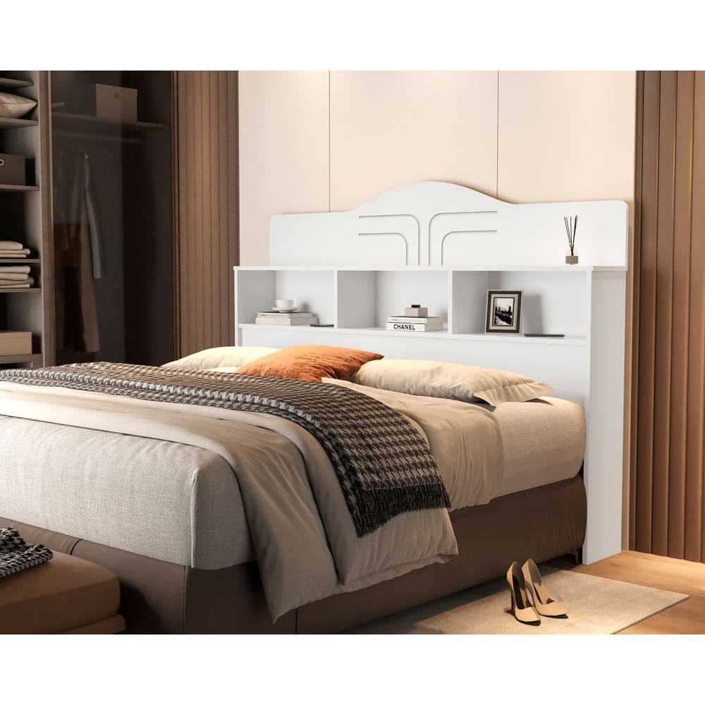 Cabeçeira Queen Box Casal Vivian 100% Mdf C/ Nicho P/ Colchão 158 Cm - Basoto