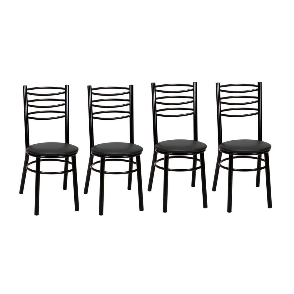 Kit 4 Cadeiras para Sala de Jantar Pintadas Cc33 Preto