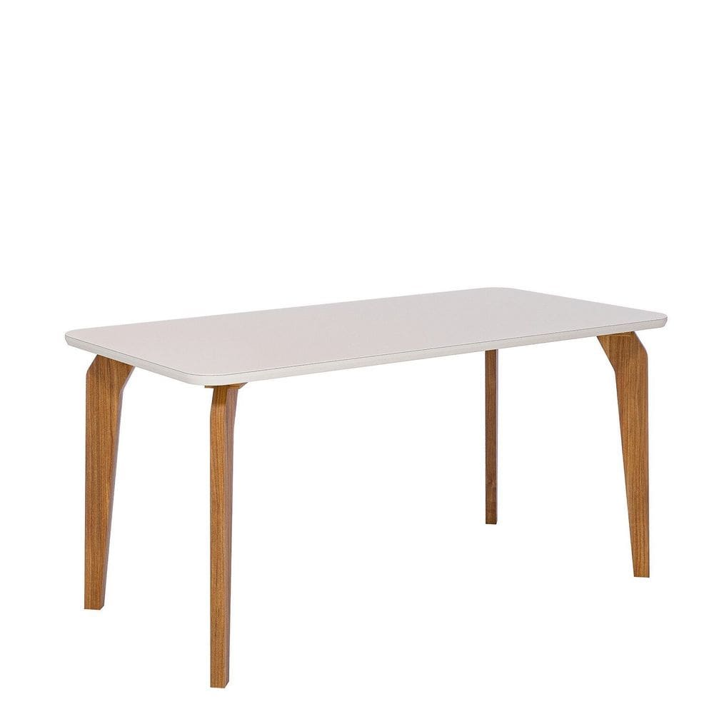 Mesa para Sala de Jantar 160cm com Vidro Papaia Off White
