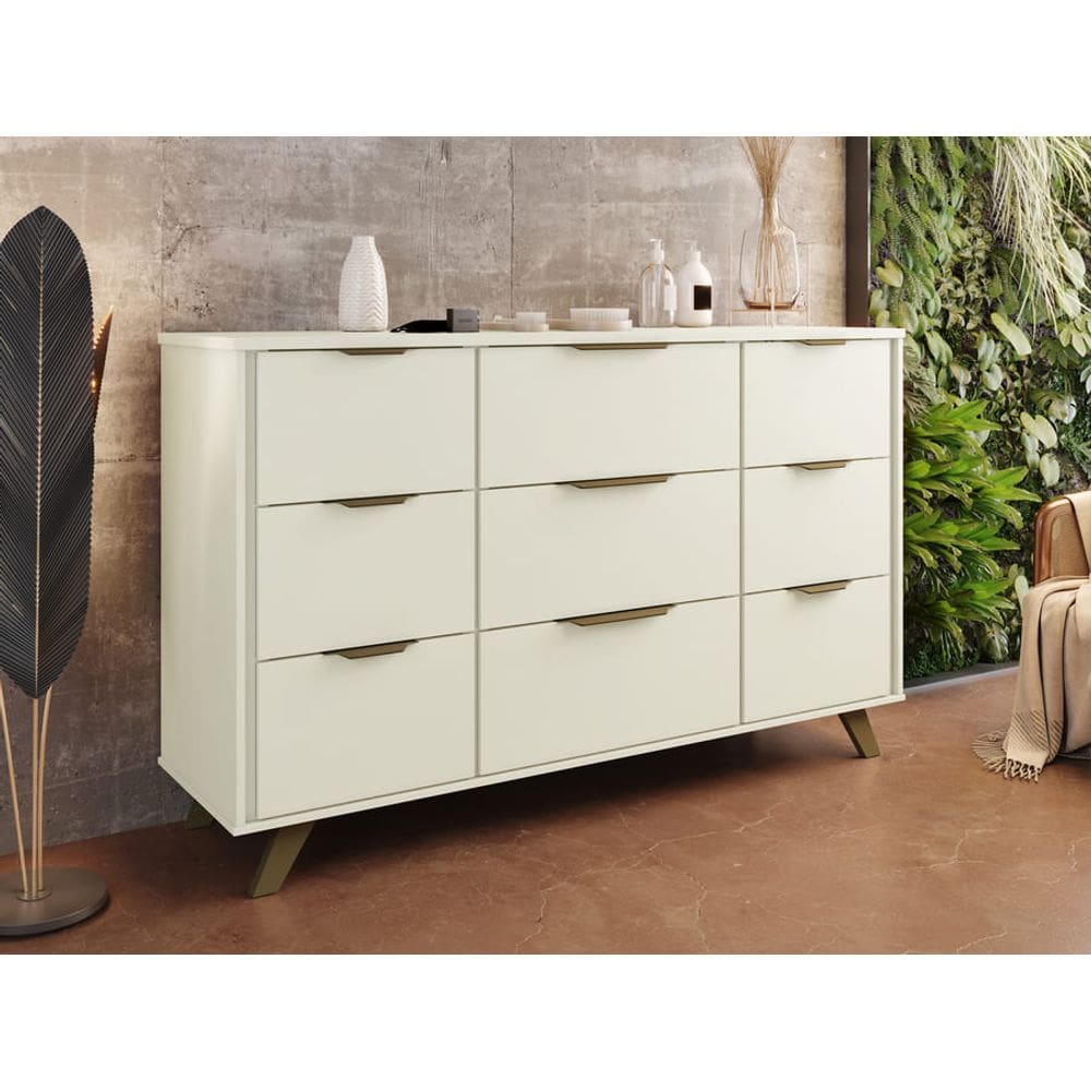 Cômoda 9 Gavetas - Olimpia-Off White- Móveis Europa