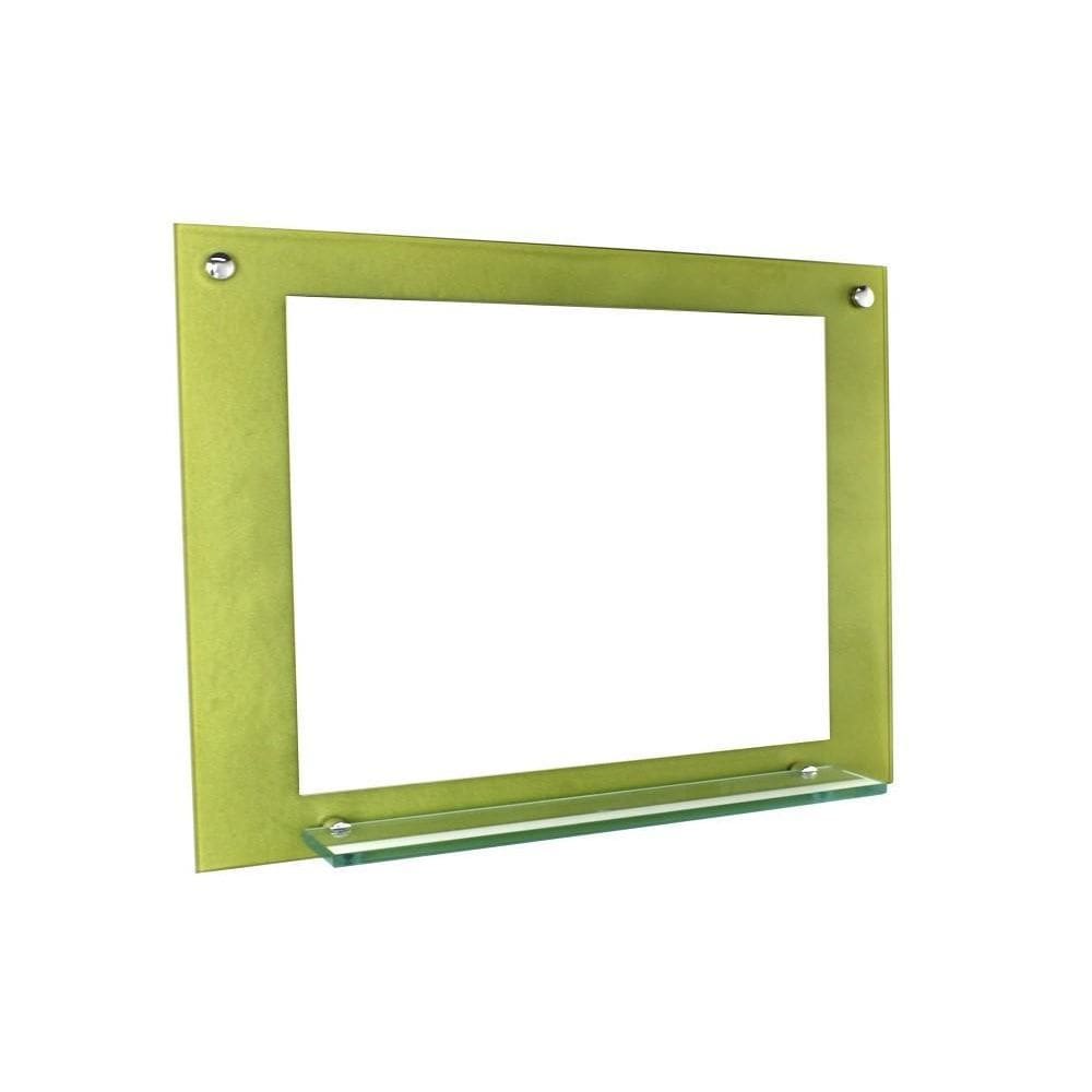 Espelho Para Banheiro Com Prateleira 80Cm Verde Oliva