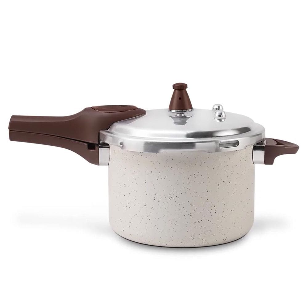 Panela de Pressão Antiaderente Ceramic Life Pressure Brinox 4,2 Litros com Indução Vanilla