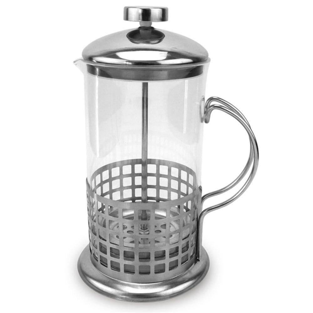 Cafeteira Francesa French Press Em Inox Decorado E Vidro Borosilicato 350ml - Luxo Para Café E Chá