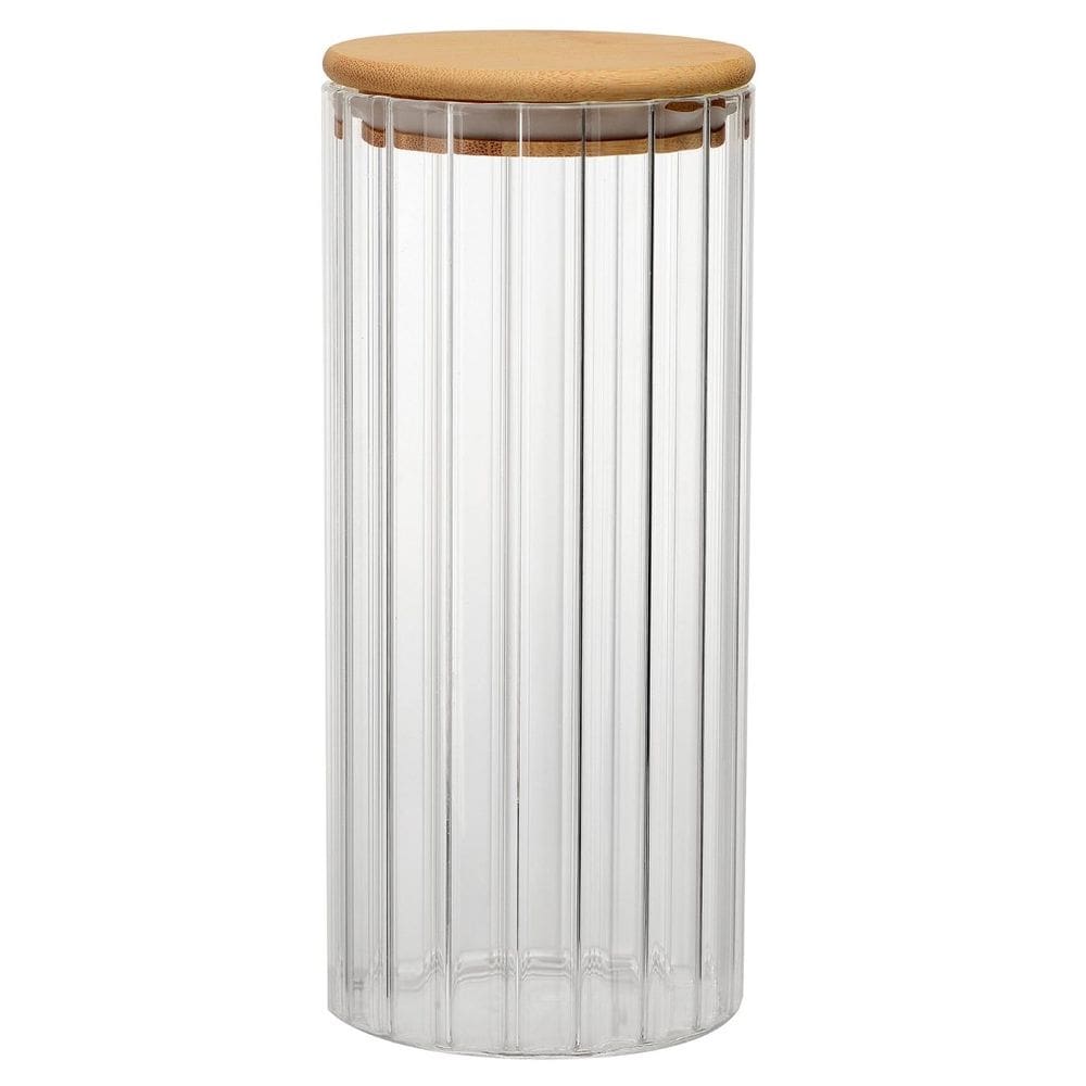 Porta Mantimento de Vidro Dynasty 1 Litro com Tampa Bambu