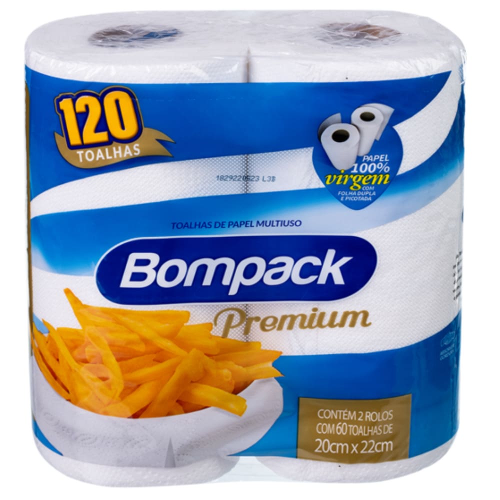 Papel toalha multiuso Bomback premium 120 folhas