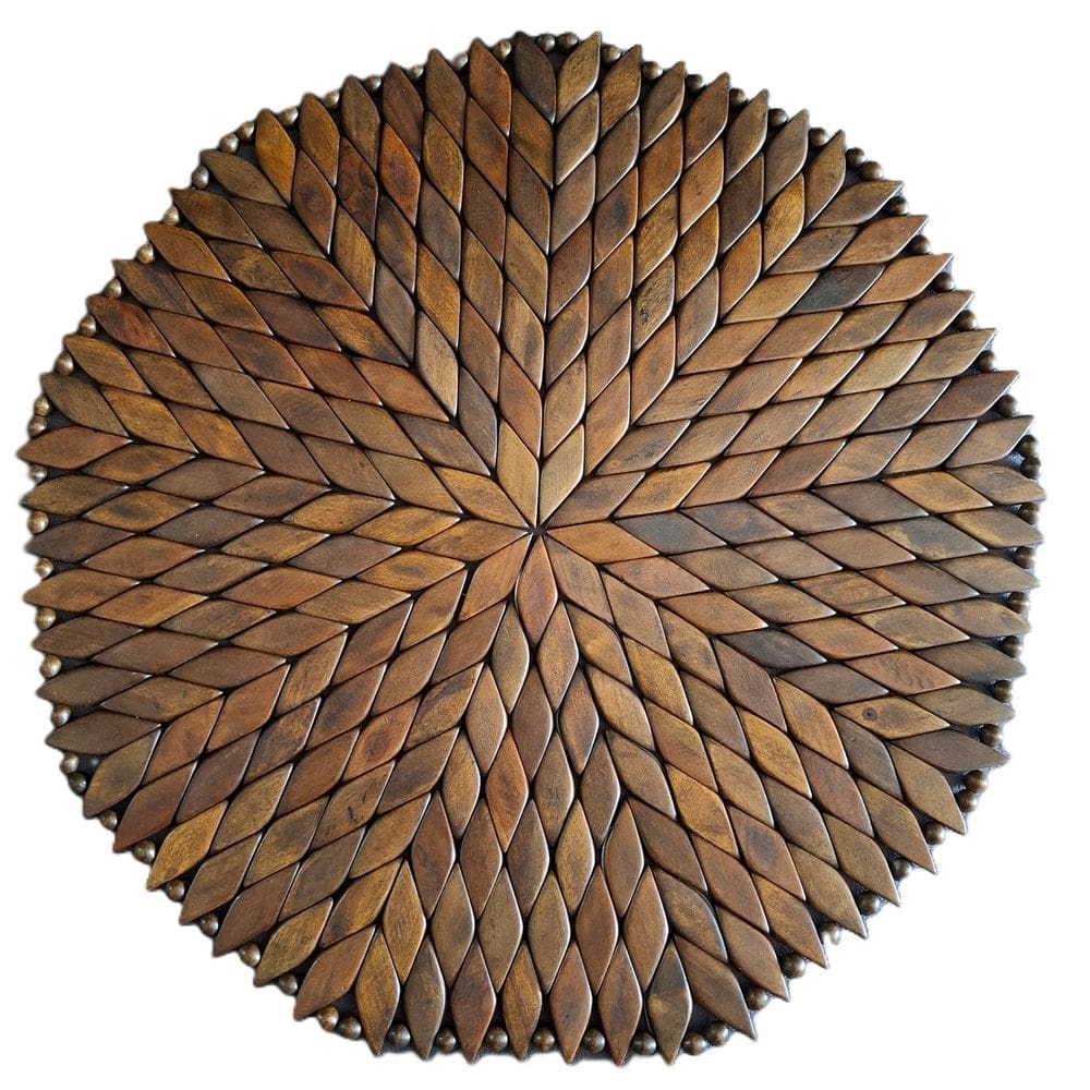 Lugar Americano Madeira Marrom Redondo Porta Pratos Sousplat