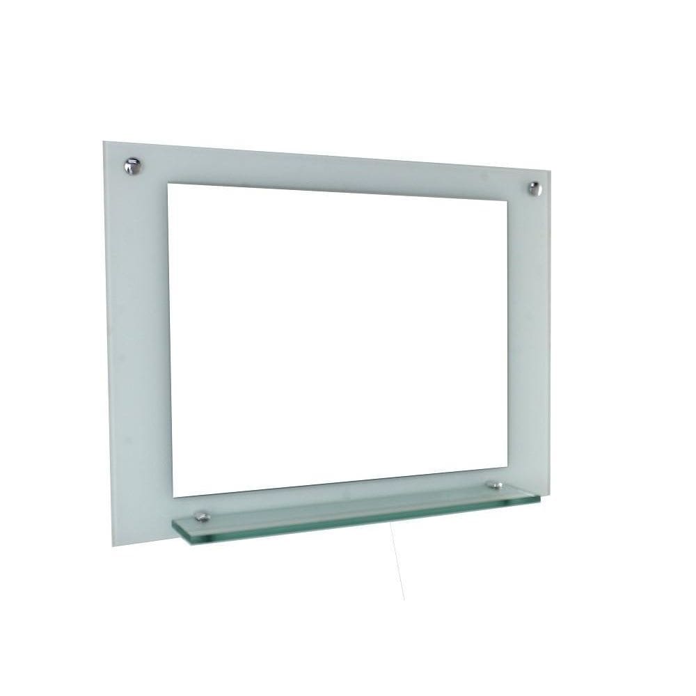 Espelho Para Banheiro Com Prateleira 50Cm Branco