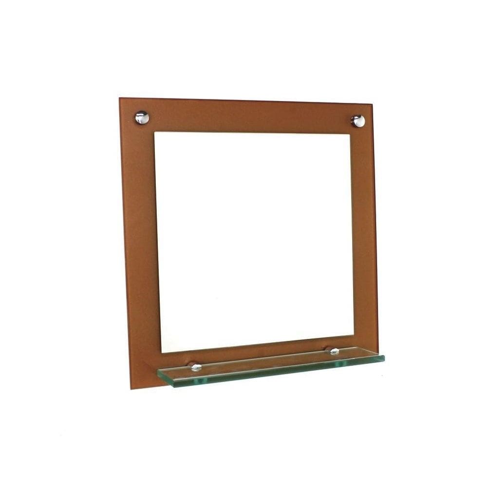 Espelho Para Banheiro Com Prateleira 40Cm Rose Gold