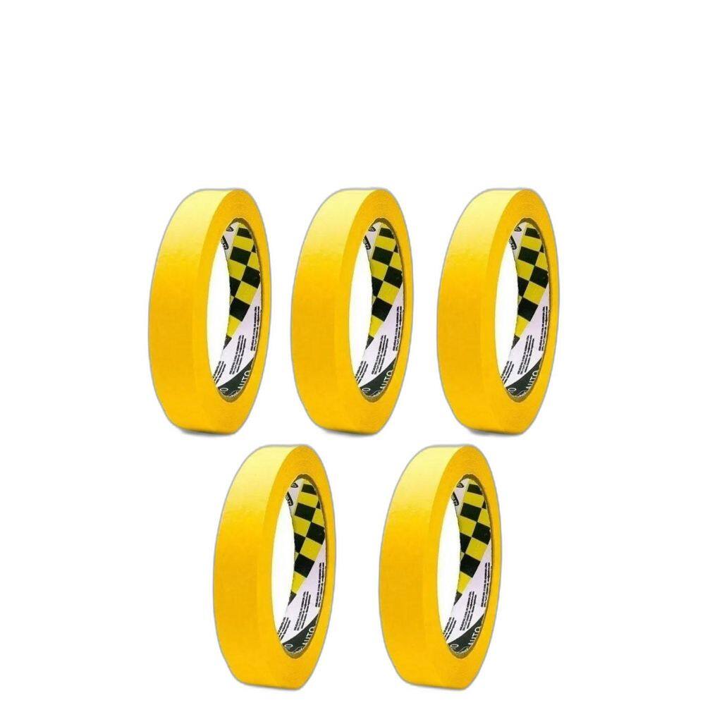 Kit 5 Fitas Crepe Automotiva Adelbras Amarela 24Mm X 40M