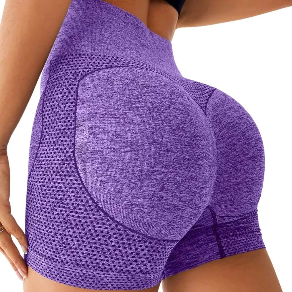 Short Empina Bumbum Roxo Cintura Alta Academia Fitness
