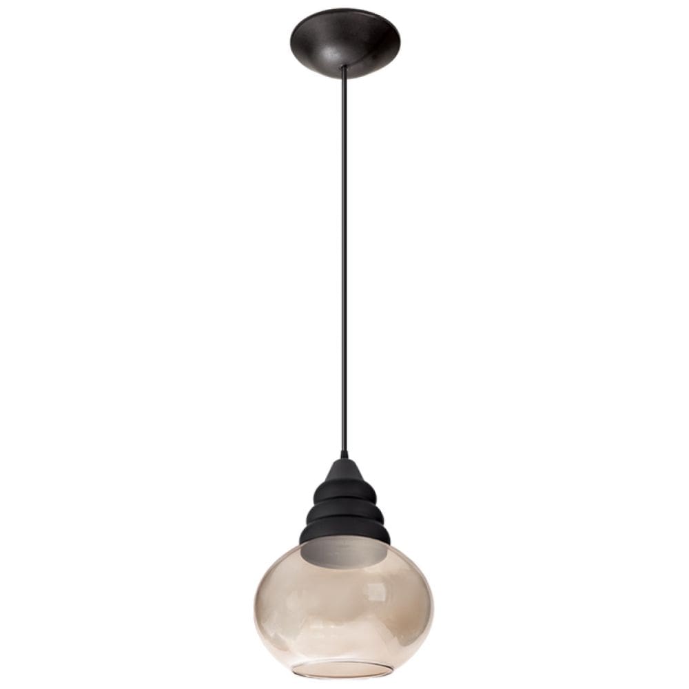Pendente Bali 3835 Preto/Champagne 1Xe27 23X31Cm - Opl