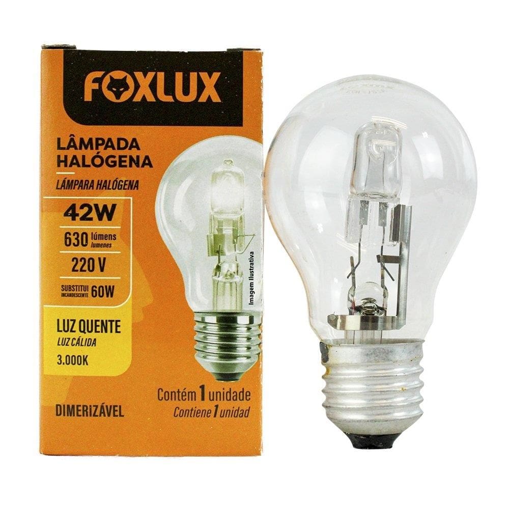 Lâmpada Halógeno Foxlux Clássica 220V 42w E27 - Embalagem com 10 Unidades