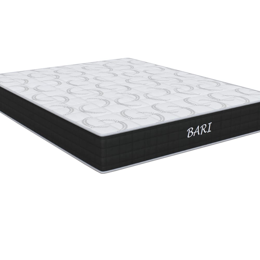 Colchão Casal de Espuma D45 Bari malha 24x138x188cm Preto/Branco