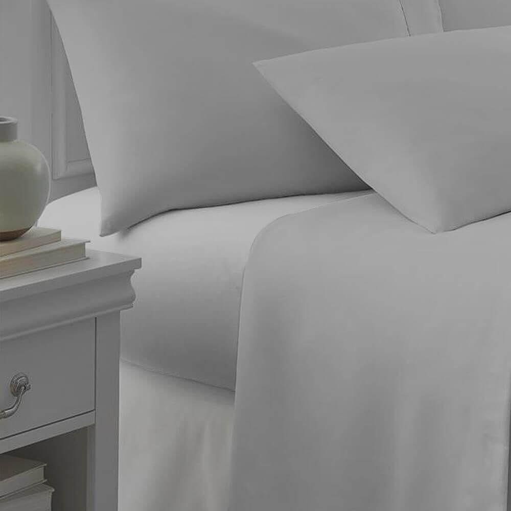 Lençol Solteiro  180 Fios 100% Algodão Cinza