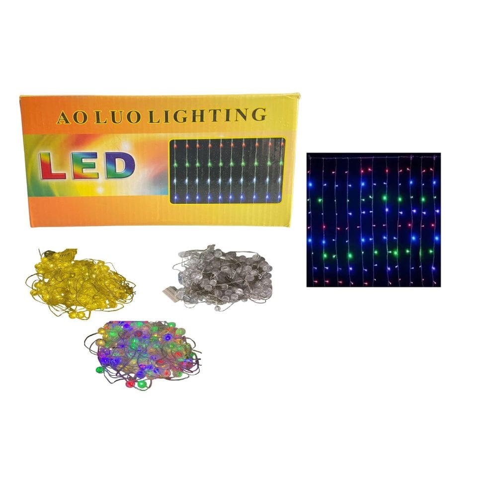 Cortina Cascata Decoração Natal Luz Led Colorido 127v 2.5m