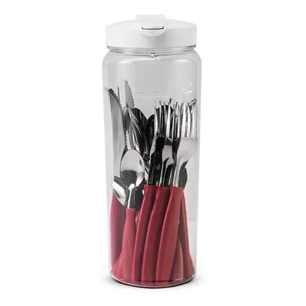 Faqueiro Itaparica 20 Peças Vermelho Com Jarra Brinox