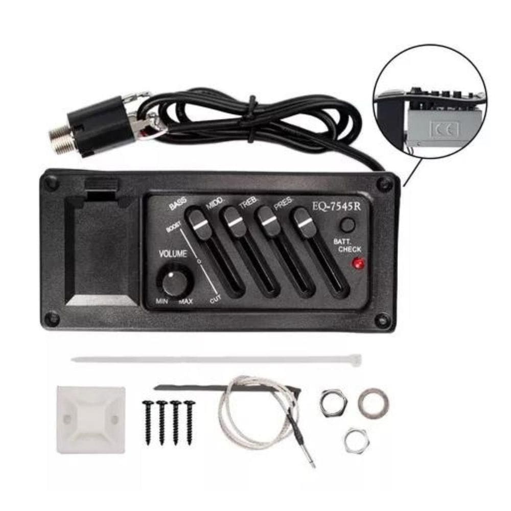 Equalizador Violão EQ-7545R Vol Grave Médio Agudo
