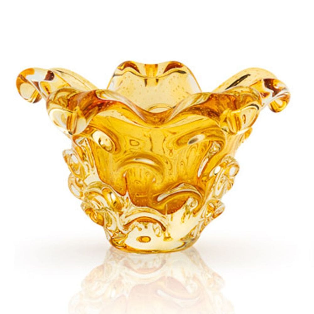 Vaso Em Cristal Murano Âmbar  São Marcos