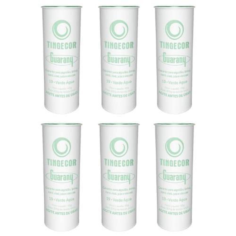 Tinta Tecido Tingecor Guarany 40G  6U  Tintol Verde Água