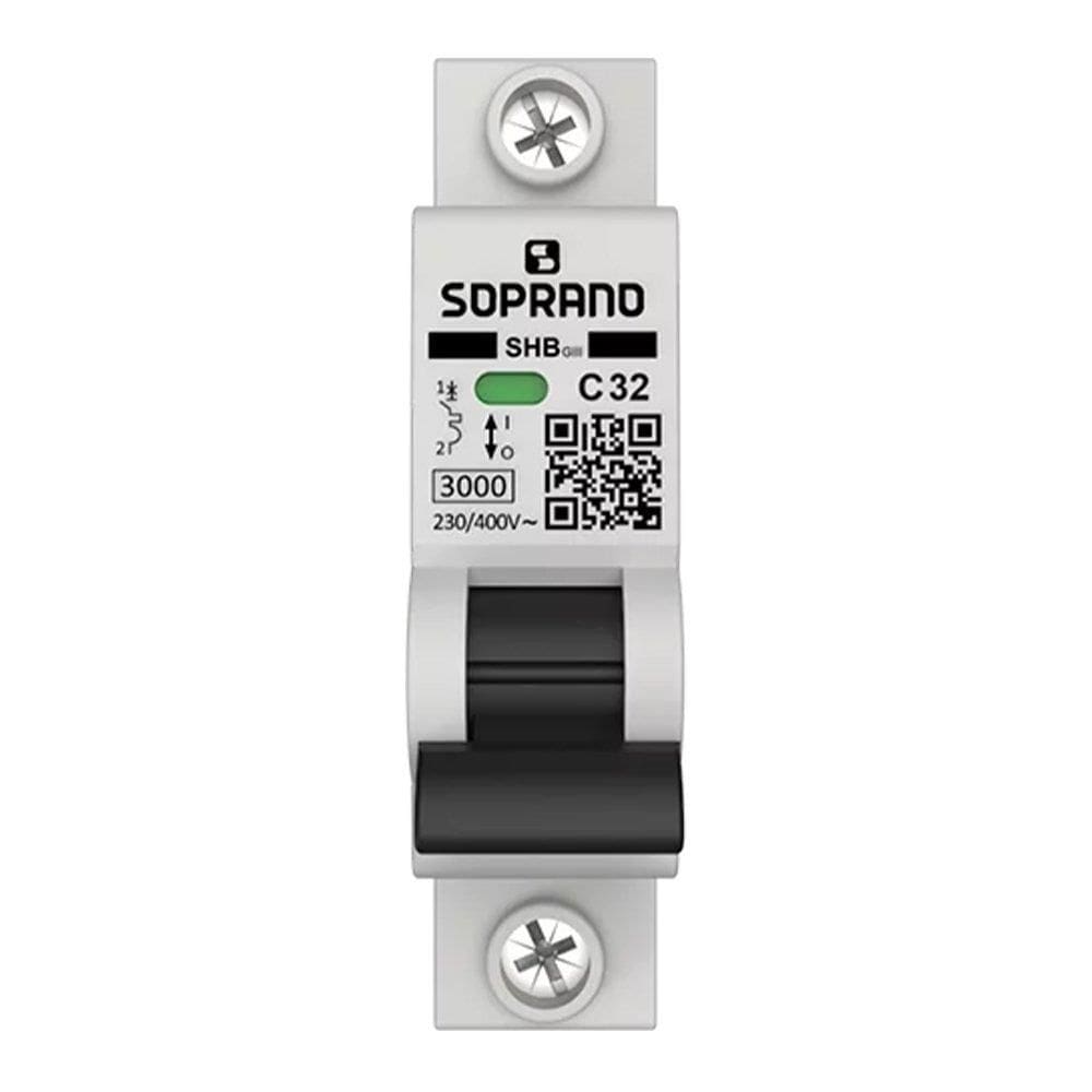 Disjuntor Soprano Din 1p 32A SHB-GIII Curva C Branco
