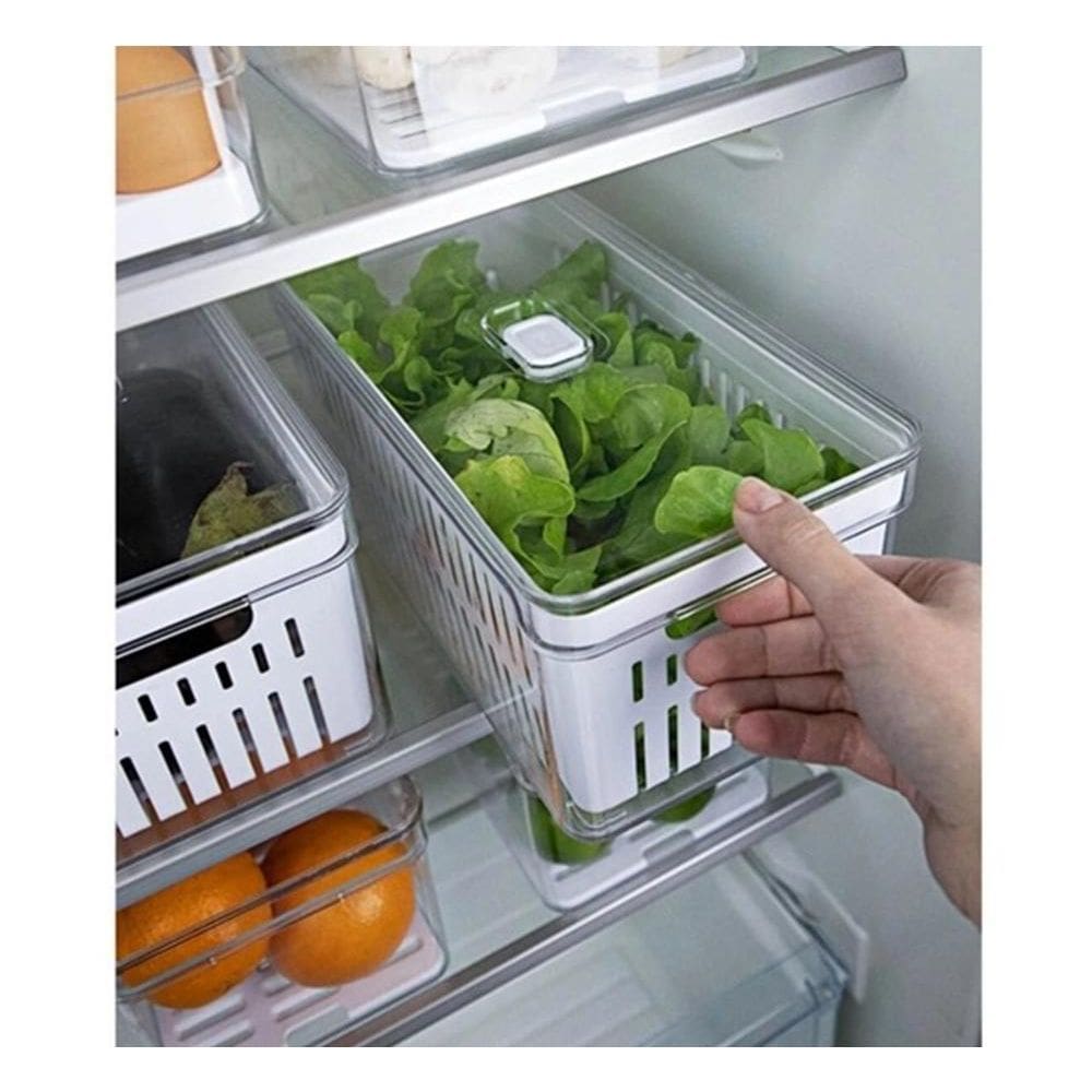 Organizador De Geladeira Acrílico Cesto De Drenagem 5 Litros